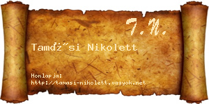 Tamási Nikolett névjegykártya